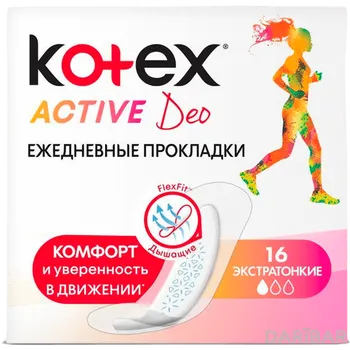 Kotex Active Deo прокладки ежедневные экстратонкие №16