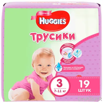 Huggies Трусики Для Девочек Размер 3 (7-11 Кг) №19 в Астане | Kimberly-Clark