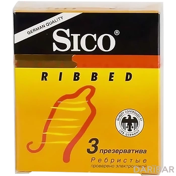 Sico Ribbed Презервативы Ребристые №3 в Шымкенте | CPR Produktions- und Vertriebs GmbH