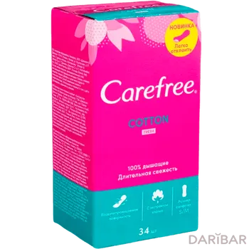 Carefree Cotton Fresh Прокладки Ежедневные №34 в Алматы | Johnson&Johnson