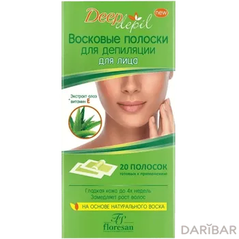 Floresan Ф-482 Восковые Полоски DEEP Depil Для Депиляции Лица Экстракт Алоэ Вера №20 в Алматы | Floresan