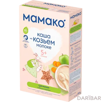 Мамако Каша На Козьем Молоке Гречневая С С Яблоком И Морковкой С 5 Месяцев 200 Г в Астане | Flory DOO