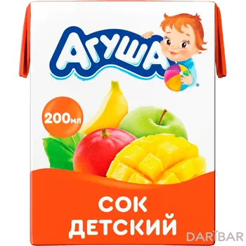 Агуша Сок Яблоко Банан Манго С Мякотью С 6 Месяцев 200 Мл в Алматы | Вимм- Билль-Данн