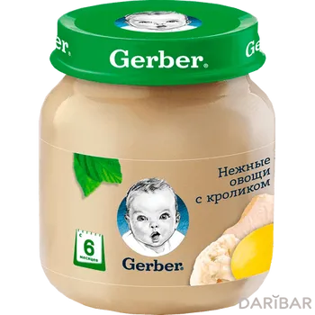 Gerber Пюре Цветная Капуста И Кролик С 6 Месяцев 130 Г в Алматы | Нестле ООО