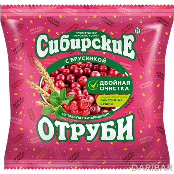 Отруби Сибирские Пшеничные С Брусникой 200 Г в Алматы | ООО Сибирская Клетчатка 