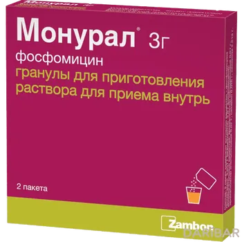 Монурал Гранулы Для Приготовления Раствора Для Приема Внутрь 3 Г №2 в Алматы | Замбон Свитцерланд Лтд