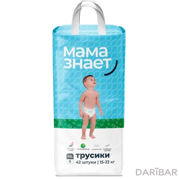 Мама Знает Трусики XXL (6) 15-22 Кг №42 в Алматы | Мама знает