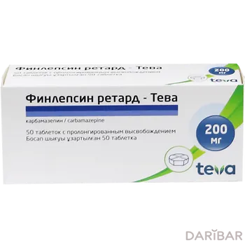 Финлепсин Ретард Тева Таблетки 200 Мг №50 в Алматы | Teva Operations Poland Sр.z.о.о.	