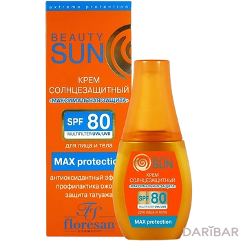 Floresan Ф-284 Beauty Sun Солнцезащитный Крем Полный Блок SPF 80 75 Мл в Алматы | Floresan 