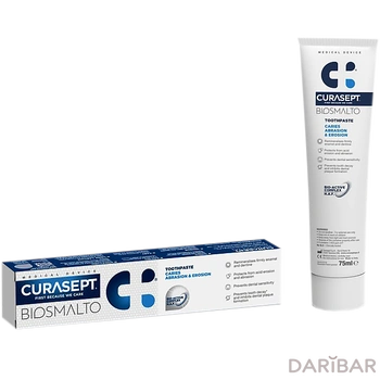 Curasept Biosmato Caries, Abrasion And Erosion Зубная Паста Для Восстановления Эмали 75 Мл в Астане | Curasept S.p.A