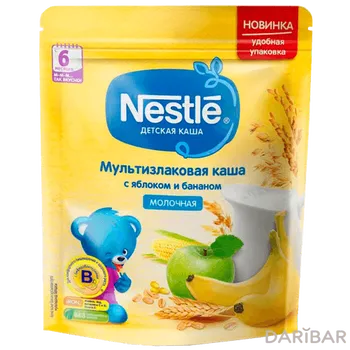 Nestle Каша Молочная Мультизлаковая Яблоко Банан С 6 Месяцев 220 Г в Алматы | Nestle