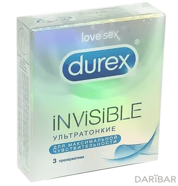 Durex Invisible Презервативы Ультратонкие №3 в Шымкенте | SSL International