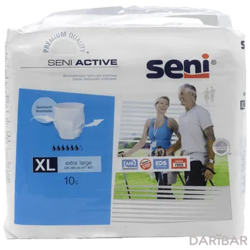 Seni Active Extra Large Трусы Впитывающие Для Взрослых Размер 4 (XL) 6 Капель №10 в Шымкенте | Турунский з-д перевяз мат-лов