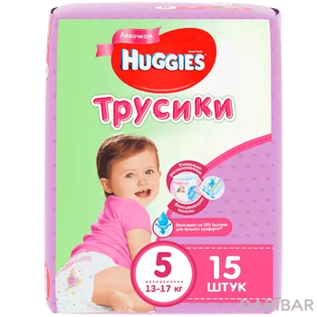 Huggies Подгузники-трусики 5 (12-17кг) Для Девочки №15 в Алматы | Kimberly-Clark