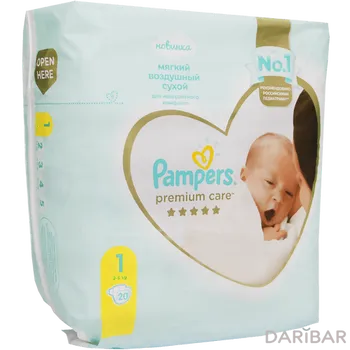 Подгузники Pampers Premium Care 1 (2-5 Кг) №20 в Алматы | Procter & Gamble