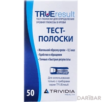 Тест полоски для глюкометра TRUEresult №50
