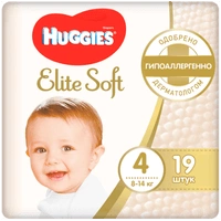 Huggies Elite Soft подгузники размер 4 8-14 кг №19